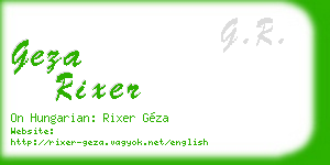 geza rixer business card